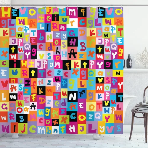 Miniatura 10 de Pingüino Shadow Fun cortina de ducha de tela con ganchos 69 x 70 pulgadas Azul pálido rosa pálido