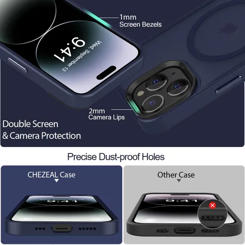 Miniatura 75 de Fuerte magnético para iPhone 11, compatible con Magsafe, [resistente a caídas de 13 pies] Funda trasera translúcida mate con sensación de piel