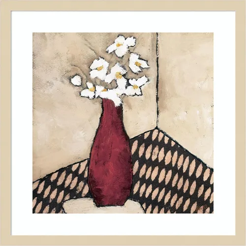 Miniatura 11 de Amanti Art Framed Wall Art Print 28x28 Retro Red Vase by Judi Bagnato, Abstract Wall Art, Modern Contemporary Decor, Medium Poster Painting Artwork