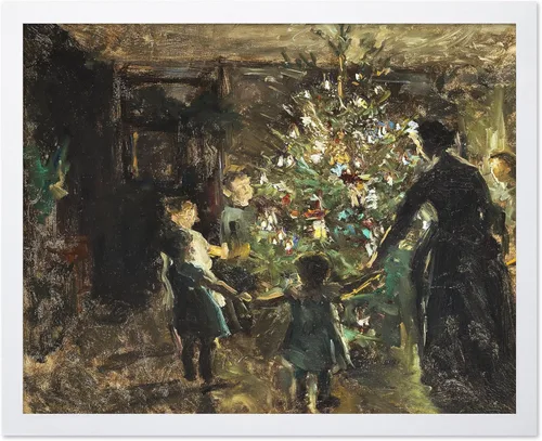 Miniatura 25 de Poster Master Impresión de pintura vintage de árbol de Navidad, póster retro de vacaciones, arte de invierno, diseño abstracto melancólico de pared