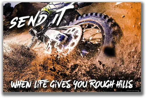 Miniatura 15 de Inspirational Wall Art Co. - I Was Born To Ride - Regalo de carreras de motocross ATV Freestyle para niños, citas de motivación, carteles impresos