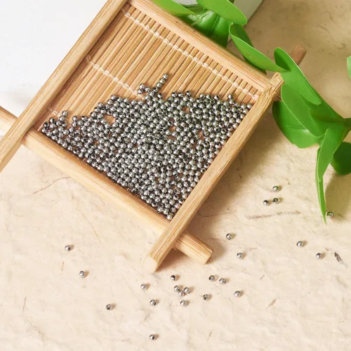 Miniatura 4 de 500 cuentas redondas de acero inoxidable 304 de 0.079 in (0.079 in), pequeñas cuentas espaciadoras sueltas de metal para hacer pulseras, collares