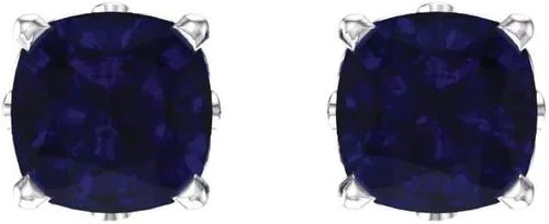 Miniatura 2 de Aretes de zafiro azul creados en laboratorio