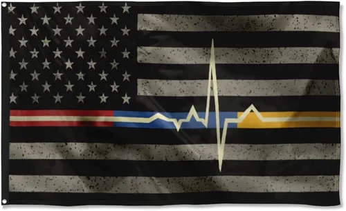 Bandera de emergencia para servicio médico de emergencia, bandera para decoración interior y exterior, 3 x 5 pies, poliéster con doble costura con