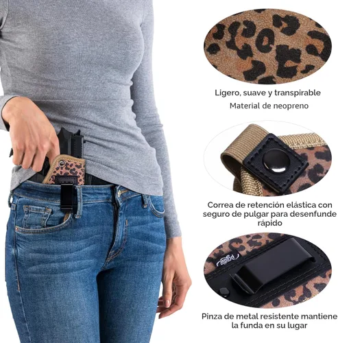 Miniatura 5 de Funda para pistola para mujer, funda de transporte oculta para pistolas universal IWB para Glock 19 26 43 Springfie XD LC9 y pistolas similares