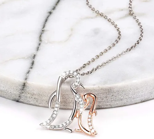 Miniatura 4 de Collar de plata de ley 925 con diseño de animales para madre e hija, regalo para mamá, abuela y niñas, regalo familiar