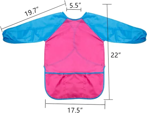 Miniatura 2 de CUBACO Delantal de pintura para niños, 2 piezas impermeables para niños de 3 a 8 años, delantales para pintar delantales con manga larga