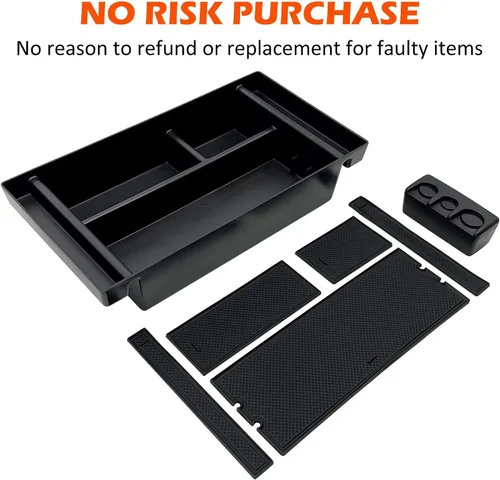 Miniatura 7 de Bandeja organizadora de consola central se adapta a accesorios para GMC Sierra/Chevy Silverado 1500 2019-2022, Silverado/Sierra 2500 HD/3500 HD Negro