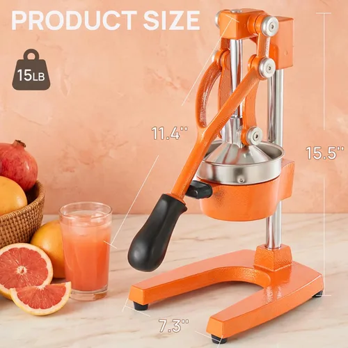 Miniatura 7 de Exprimidor de cítricos de hierro fundido de cocina, exprimidor manual de naranja, exprimidor de encimera resistente para limón, naranja, fácil