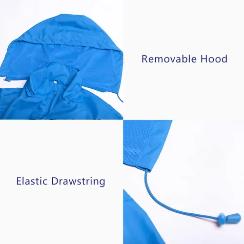 Miniatura 3 de MYJAJAYI Chaqueta cortavientos ligera para hombre, impermeable, con capucha, con cierre de cremallera