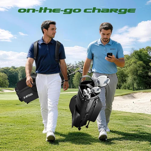 Miniatura 2 de Bolsa de soporte de golf de 7 vías, bolsas ligeras para palos de golf con 7 divisores de longitud completa, hielera, capucha de lluvia para hombres