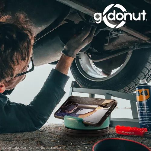 Miniatura 5 de GoDonut Soporte giratorio de 360 grados para teléfono inteligente y tablet, organizador de escritorio con rotación de dispositivo de 360 grados, Rosa