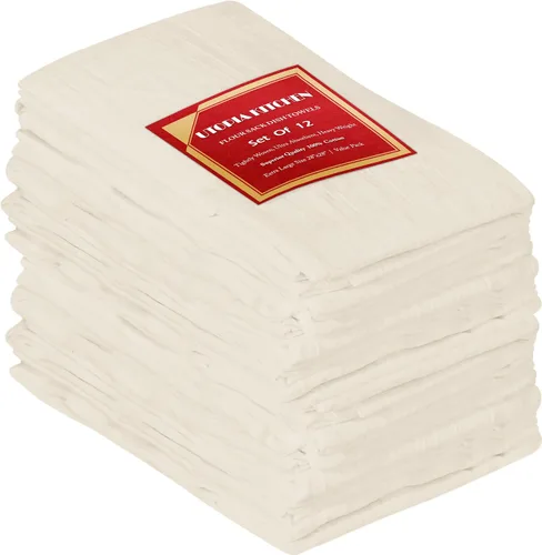 Miniatura 12 de Utopia Kitchen Paquete de 6 toallas blancas de 28 x 28 pulgadas, 100% algodón para limpiar y secar, paños de cocina altamente absorbentes Blanco