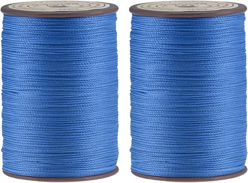Miniatura 12 de uxcell Hilo encerado fino de 137 yardas, 0.022 in de diámetro, de poliéster, con revestimiento de cera, para coser a máquina, bordar, acolchar a