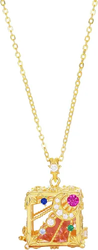 VINKACE - Collares para mujeres y hombres, vermeil hechos a mano, con forma de corazón, circonita, colgante para hombres y mujeres, regalo para él o