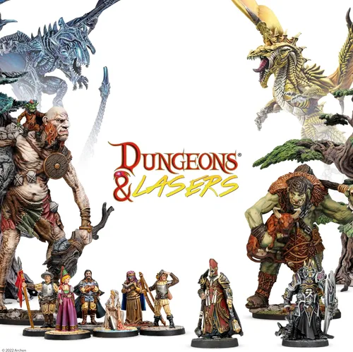 Miniatura 9 de Dungeons & Lasers Animal Companions - Juego de miniaturas DND - 24 figuras con bases escénicas - Compatible 5E para juegos de rol de mesa - 1.102 in