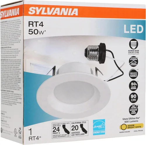 Miniatura 3 de LEDVANCE Kit de lámpara empotrable LED RT4 de 4 pulgadas, reemplazo de 50 W, base mediana E26, color blanco, 1 unidad (paquete de 1)