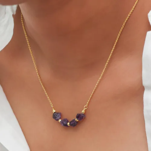 Miniatura 12 de Gempires Natural Raw Bar Crystals Pendant Necklace Handmade Jewelry 22 inch Adjustable Chain