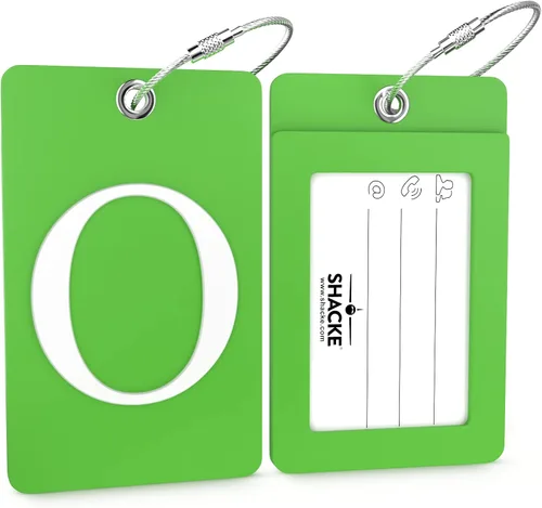Miniatura 34 de Etiqueta de equipaje con inicial, totalmente flexible, con aro de acero inoxidable, letra G