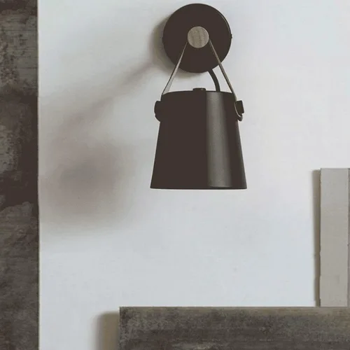 Miniatura 5 de Aplique de pared moderno de granja, lámpara de pared retro industrial negra, lámpara de pared para dormitorio, mesita de noche, lectura, montaje