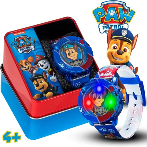 Miniatura 2 de Accutime Paw Patrol - Reloj digital para niños con caja azul, correa azul cómoda, fácil de abrochar, personaje oficial 3D en la esfera, seguro