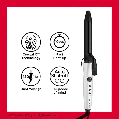 Miniatura 5 de Revlon Crystal C + rizador de pelo de cerámica, brillo duradero y menos encrespamiento, (1 pulgada)
