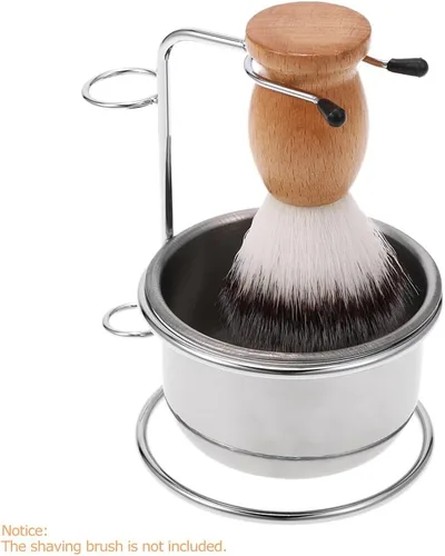 Miniatura 2 de Anself Tazón de afeitar 2 en 1, juego de afeitado para hombre, taza de afeitar + soporte para cuchilla de afeitar para hombre, jabón, cuenco