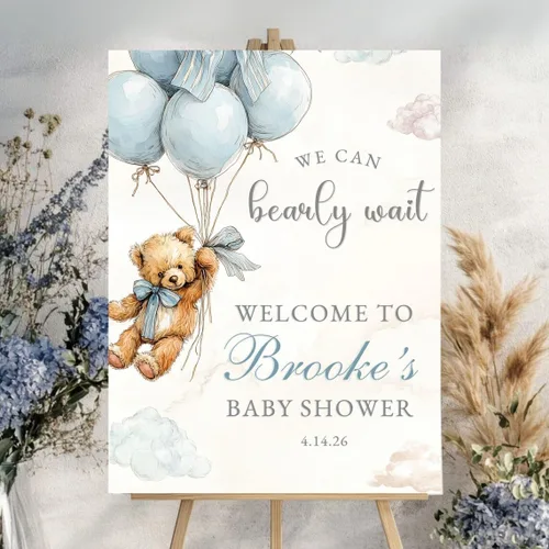 Miniatura 14 de Letrero de bienvenida para baby shower de oso