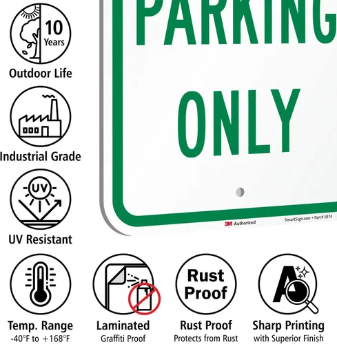 Miniatura 7 de SmartSign Letrero de "Guest Parking Only" 12 x 18 pulgadas, aluminio reflectante de grado de ingeniero 3M