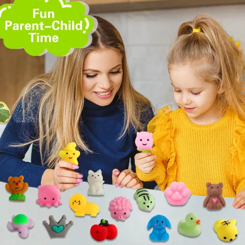 Miniatura 8 de Paquete de 100 Juguetes Squishies, Pequeños Juguetes Fidget Squishy de Mochi Aleatorios a Granel, Regalos de Fiesta para Niños de 4-8 y 8-12, Bolsa