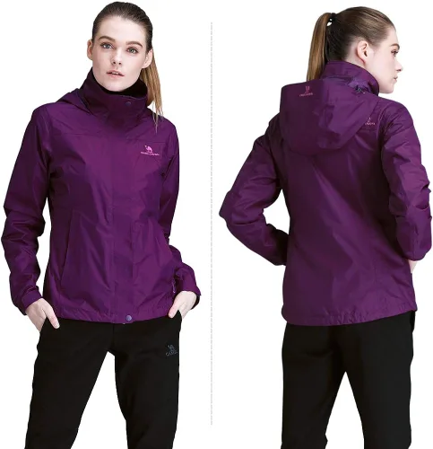 Miniatura 5 de CAMEL CROWN Chaqueta impermeable ligera para mujer, rompevientos con capucha para exteriores, senderismo, escalada, viajes, Camel