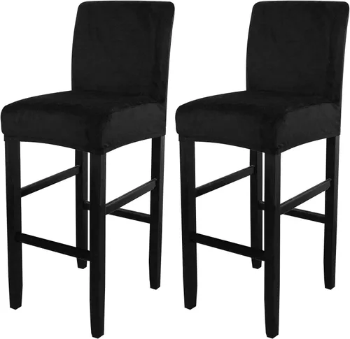 Miniatura 21 de SearchI Juego de 4 fundas para taburetes de bar, fundas de asientos de taburetes elásticas y lavables, fundas para sillas de altura de mostrador