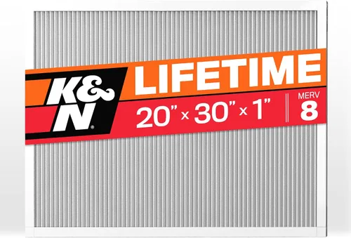 K&N Filtro de aire para horno HVAC de 20 x 30 x 1, dura toda la vida, lavable, Merv 8, el último filtro HVAC que comprarás, respira de forma segura