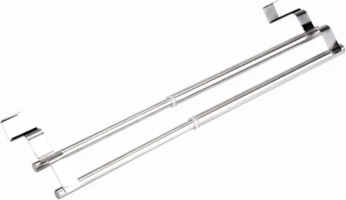 Miniatura 3 de Mxzzand Toallero telescópico para baño, toallero telescópico de acero inoxidable de doble capa de acero inoxidable para colgar toallas de baño