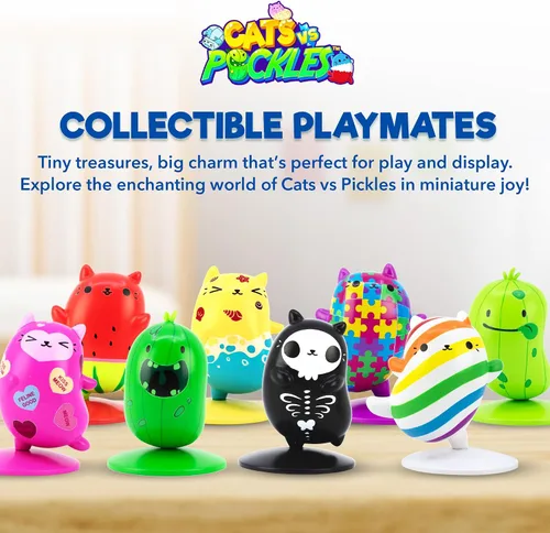 Miniatura 6 de Cats vs Pickles Paquete de 3 mini figuras Mini figuras para niños Figuras de animales pequeños Juguetes de plástico para niños y adultos