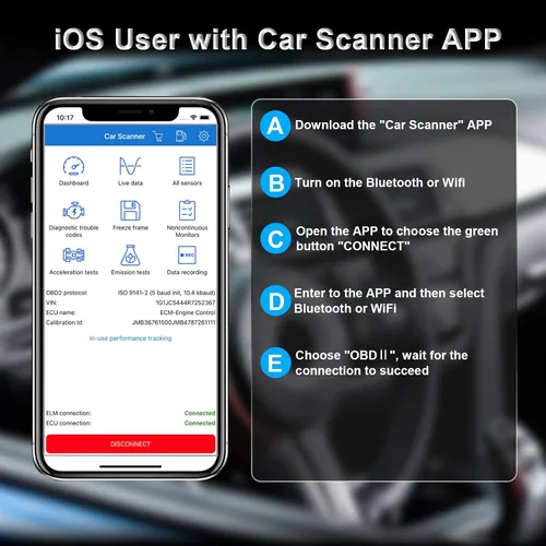 Miniatura 6 de Explorador OBD2 Bluetooth SinoTrack, herramienta de escaneo de diagnóstico para auto, lector de código inalámbrico, luz de control del motor