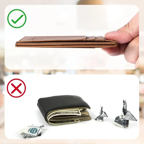 Miniatura 55 de Cartera Chelmon Slim RFID - Cartera de bolsillo frontal minimalista para tarjetas de crédito delgadas