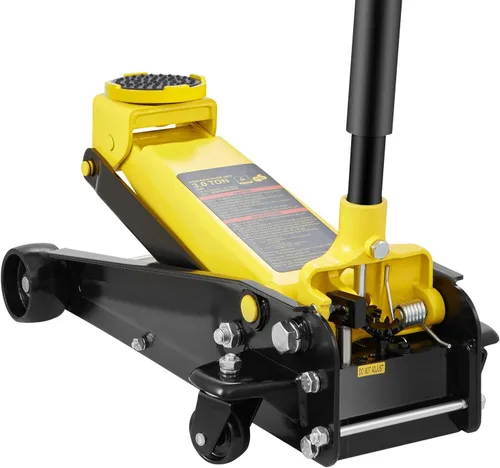 VEVOR Gato de piso de perfil bajo de 3 toneladas para vehículos todo terreno, gato de carreras de acero resistente con bomba de elevación rápida,