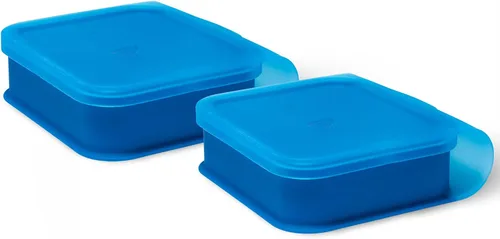 Miniatura 5 de Silipint Cuenco de silicona Go Go Connected con tapa, irrompible, no tóxico, apto para lavavajillas (moteado rojo, 30 onzas)