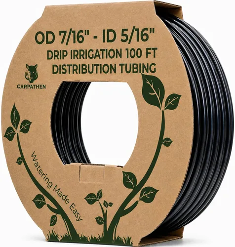 CARPATHEN Tubería de riego por goteo de 100 pies, línea principal, (5/16 pulgadas de diámetro interior - 7/16 pulgadas de diámetro exterior), línea