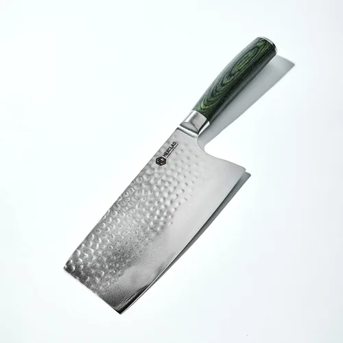 Miniatura 8 de HexClad Varilla de Afilado, Varilla de Acero Inoxidable Damasco Japonés de 9 Pulgadas, Mango de Pakkawood