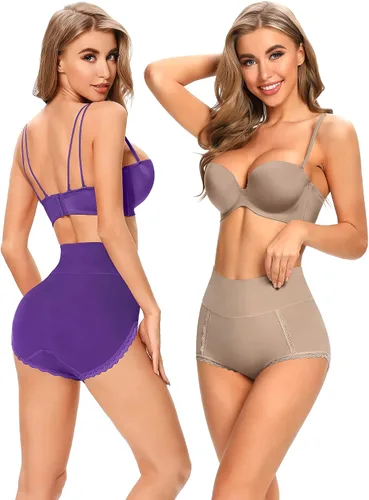 Miniatura 2 de Ropa interior suave de algodón de tiro alto para mujer ropa interior transpirable paquete múltiple
