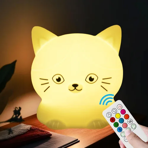Miniatura 19 de Luces nocturnas de conejo de gran tamaño, lámpara de noche para dormitorio, resistente a la rotura, cuidado de los ojos, brillo ajustable, ajuste