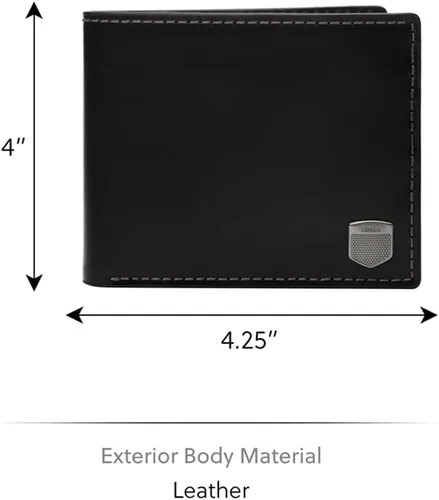 Miniatura 13 de Fossil Ryan - Cartera plegable de piel con bloqueo RFID y ventana de identificación abatible para hombre