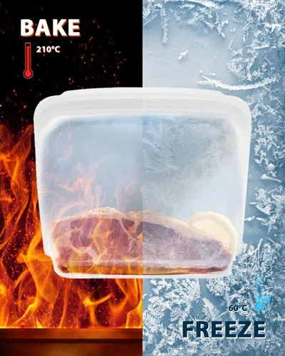 Miniatura 6 de Bolsas de almacenamiento de silicona reutilizables, paquete de 4 bolsas para bocadillos y sándwiches, bolsas de silicona duraderas con cierre