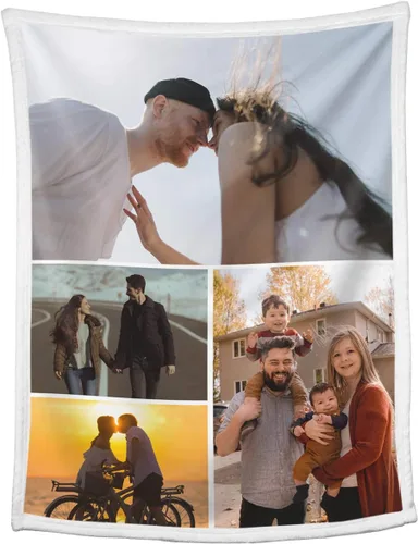 Miniatura 11 de Mantas personalizadas con collage de fotos, mantas personalizadas con texto y imagen, mantas de franela suave, mantas de cama regalo para bebé
