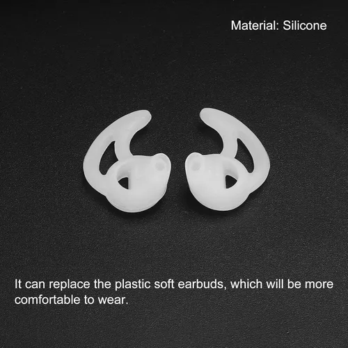 Miniatura 4 de MECCANIXITY Auriculares de silicona con aleta para radio, puntas de repuesto para auriculares de tubo de bobina (2 pares de aletas pequeñas)