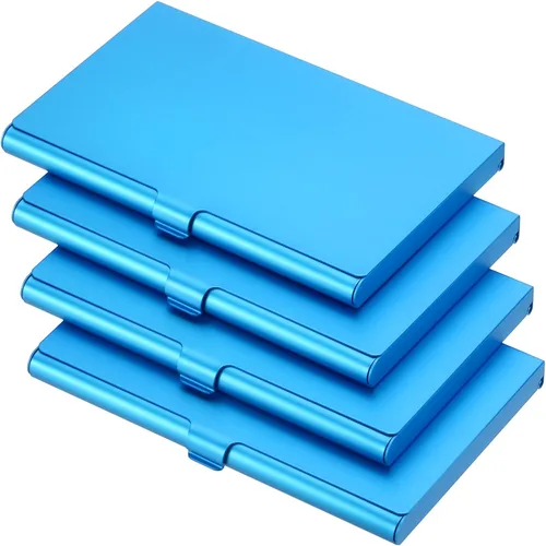 Miniatura 12 de PATIKIL Titular de la tarjeta de visita, caja de tarjeta de metal de aluminio titular de la tarjeta profesional para tarjeta de crédito de la Rojo