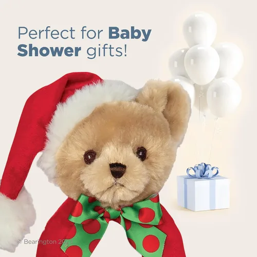 Miniatura 5 de Bearington Baby 1st Christmas - Oso de peluche de 5.5 pulgadas, sonajeros suaves y anillos de peluche, para edades de 0 a 14 años