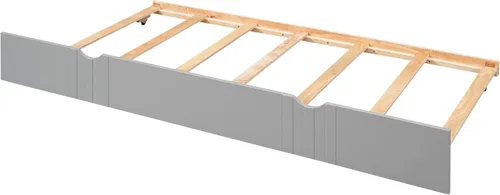Miniatura 9 de Merax Sofá cama con cama nido, soporte de listones de madera, sofá cama moderno para sala de estar con rieles, tamaño completo, gris